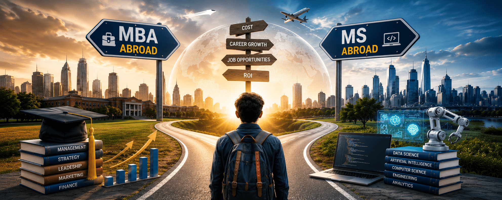 Student comparing MBA Abroad and MS Abroad with expert Study Abroad Consulting in Chennai